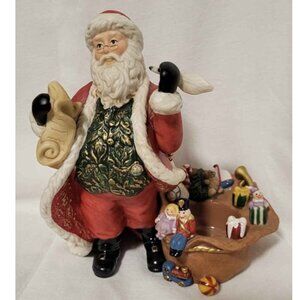 Partylite Ceramic Santa Candle Holder